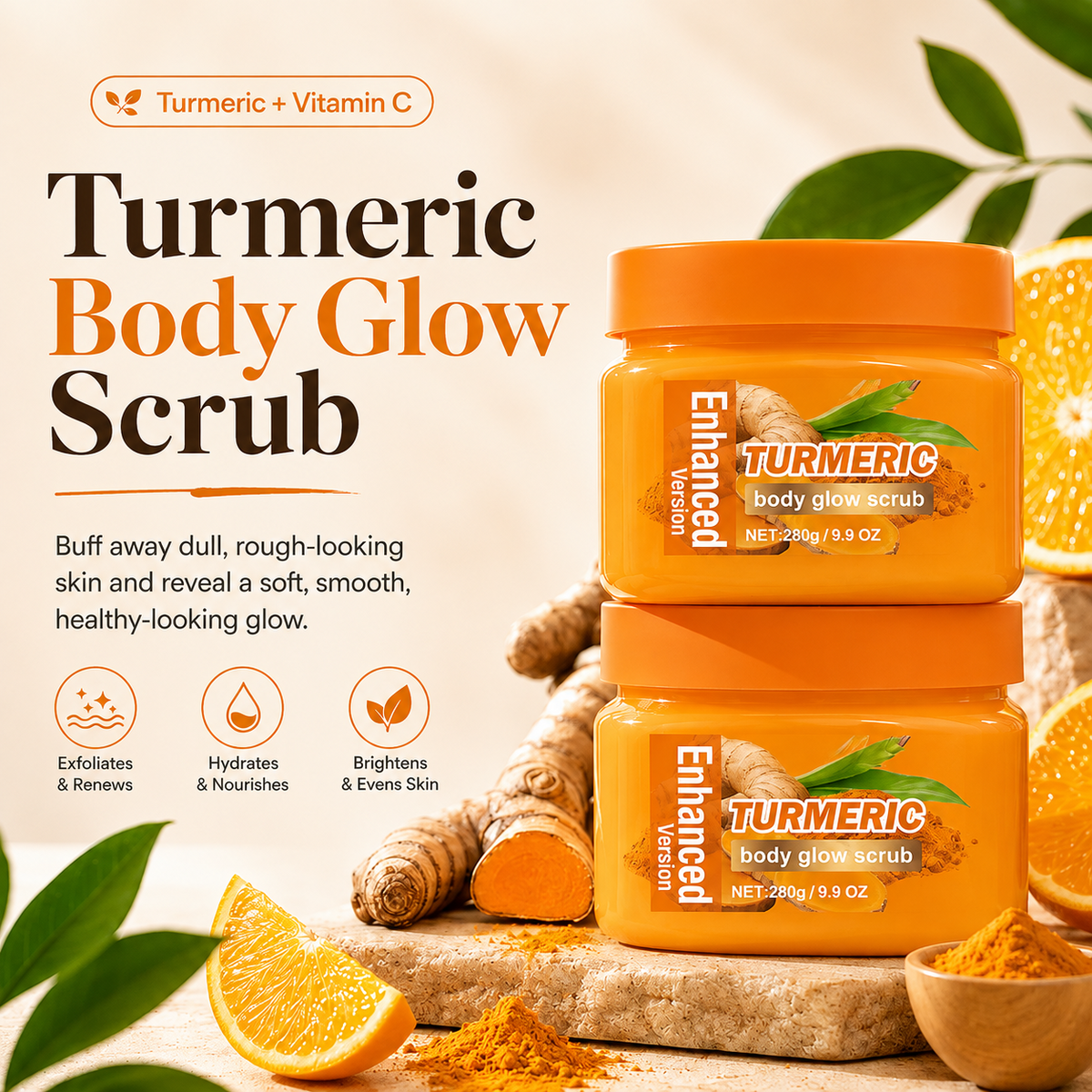 Veaaev® ✨ New & Improved Golden Glow Turmeric + Vitamin C Body Polish✨