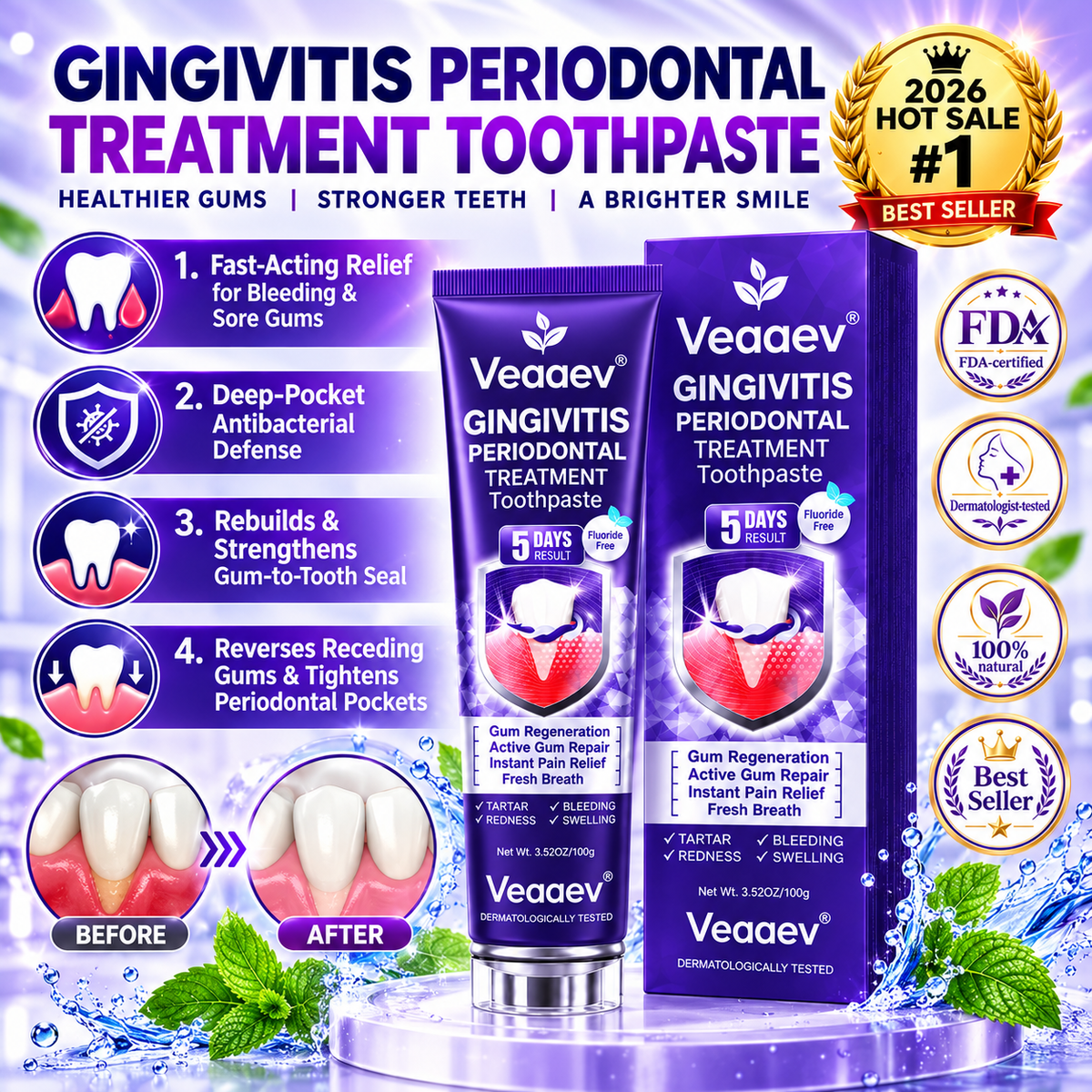 VEAAEV®  Bee Venom Gingivitis & Periodontitis Treatment Toothpaste