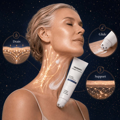 Roller Massage Neck Cream 🧴 Collagen & Hyaluronic Acid | Firms Neck, Reduces Wrinkles & Double Chin