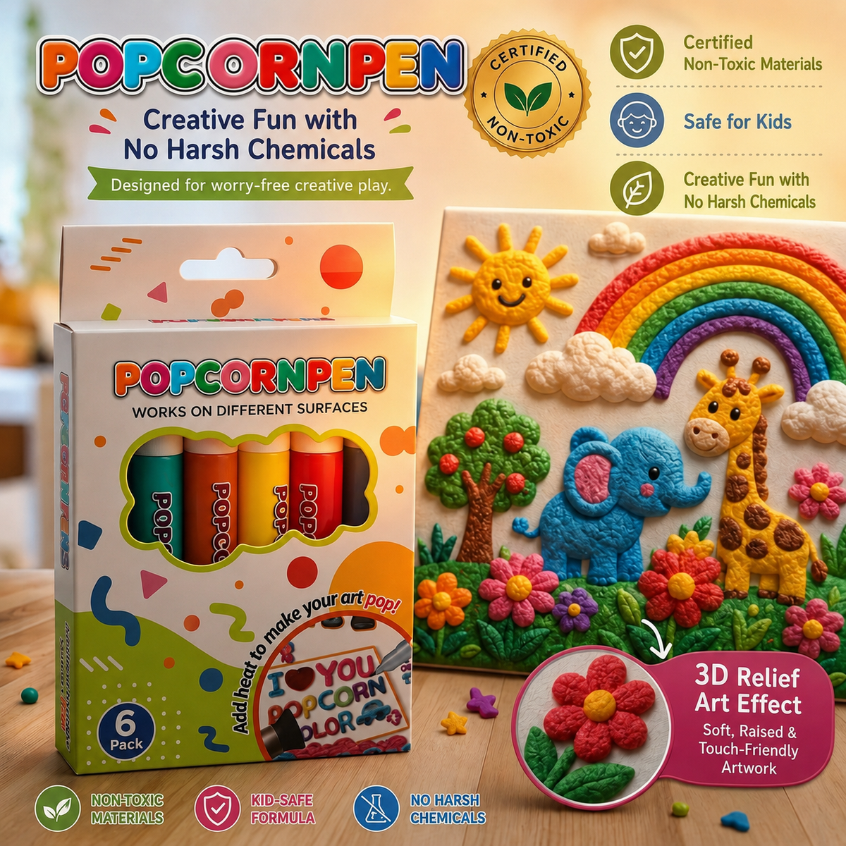 🖍️🎁🔮Magic Pen – Draw 3D with one stroke!🎄 DIY Bubble Popcorn Drawing Pens🔥