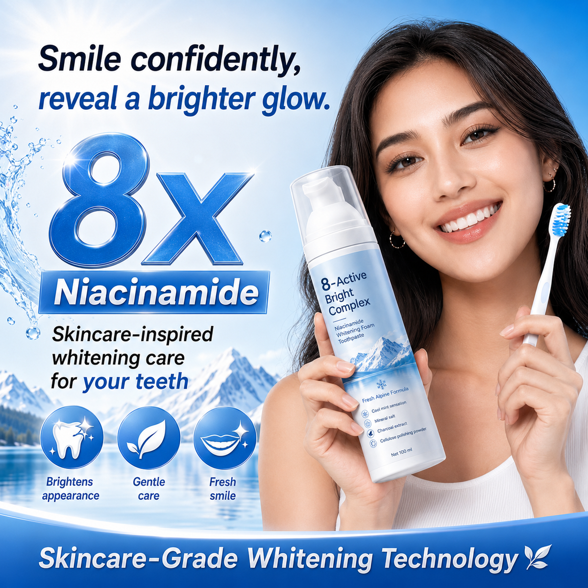 ✨ New & Improved🦷✨ [Professional Grade] Niacinamide Foaming Toothpaste 8X 💎