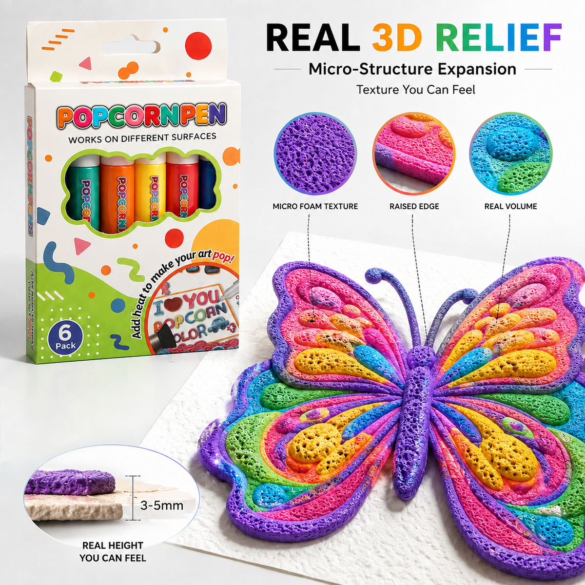 🖍️🎁🔮Magic Pen – Draw 3D with one stroke!🎄 DIY Bubble Popcorn Drawing Pens🔥