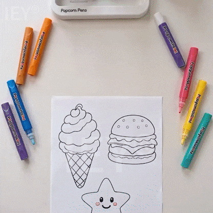 🖍️🎁🔮Magic Pen – Draw 3D with one stroke!🎄 DIY Bubble Popcorn Drawing Pens🔥