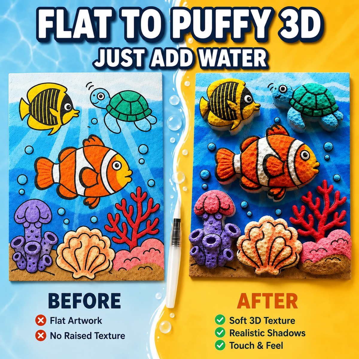 VEAAEV® Magic ✨3D Puff-Effect Textured Paper ✈️