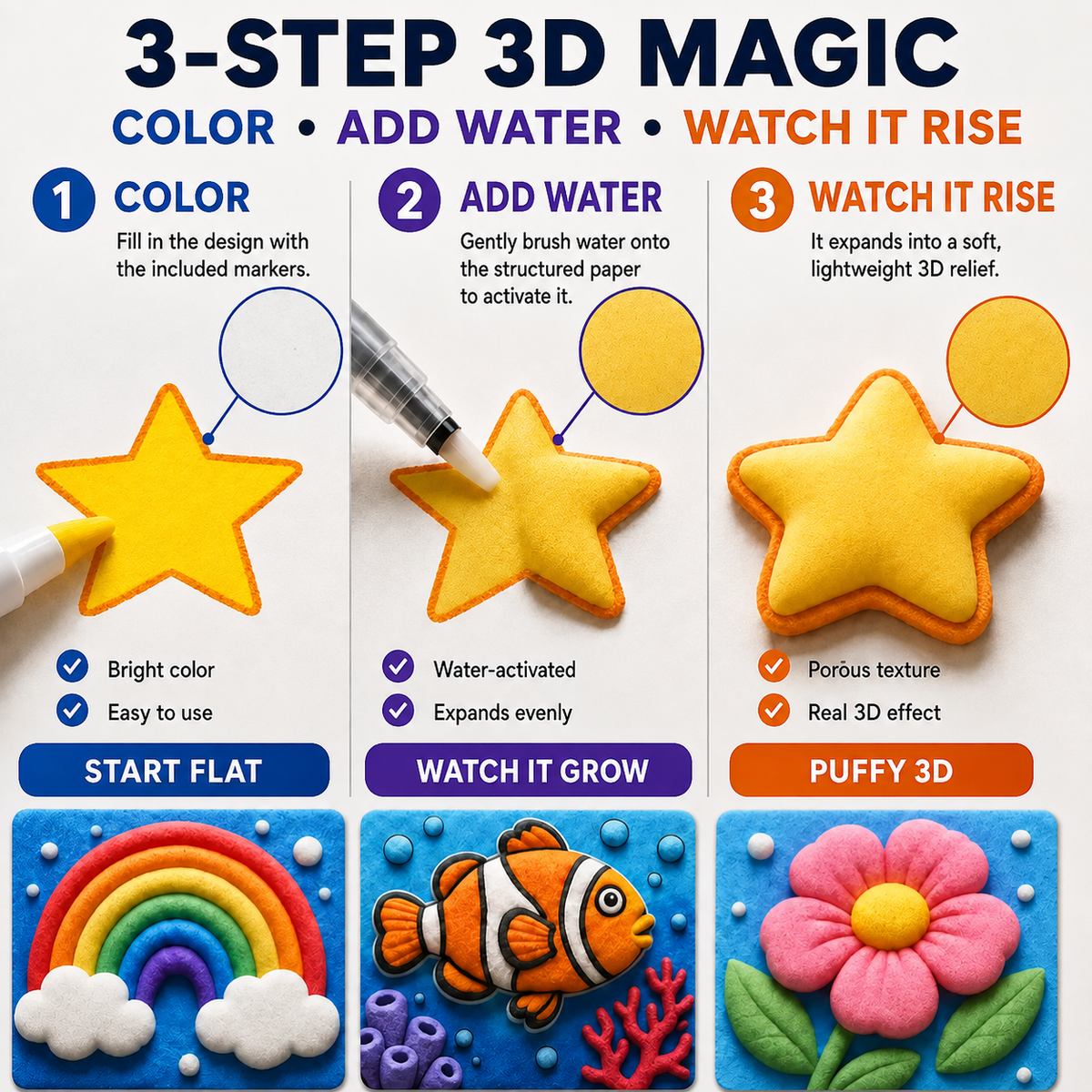 VEAAEV® Magic ✨3D Puff-Effect Textured Paper ✈️