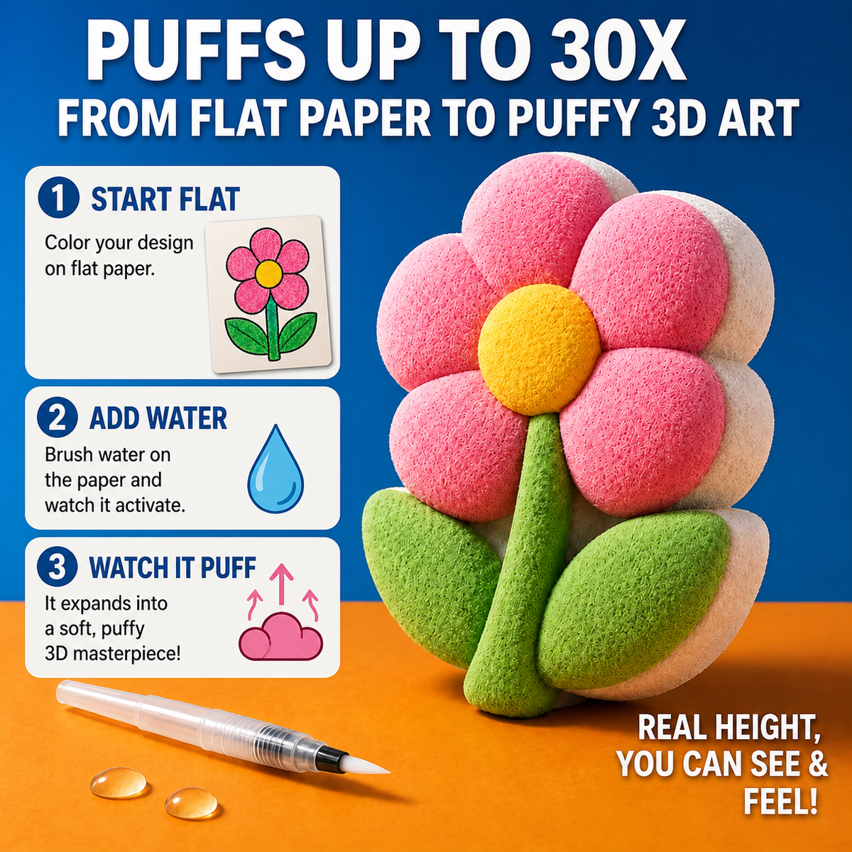 VEAAEV® Magic ✨3D Puff-Effect Textured Paper ✈️